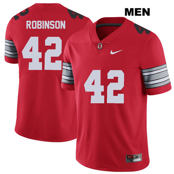 Ohio State Buckeyes Men's Bradley Robinson #42 Red Authentic Nike 2018 Spring Game College NCAA Stitched Football Jersey OH19K02RT